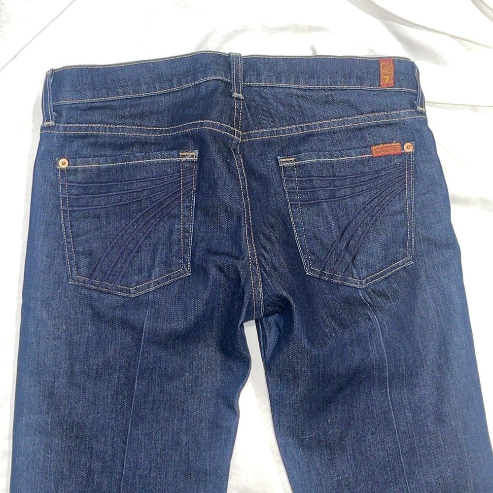 Women's Dark Blue Denim Jeans - Classic Back Pocket Stitch Detail